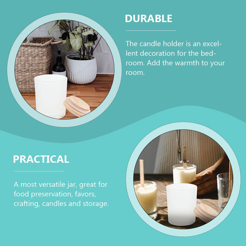 Candle Making Jars With Lids - Leere Glasgefäße mit Holzdeckeln, DIY-Becher zur